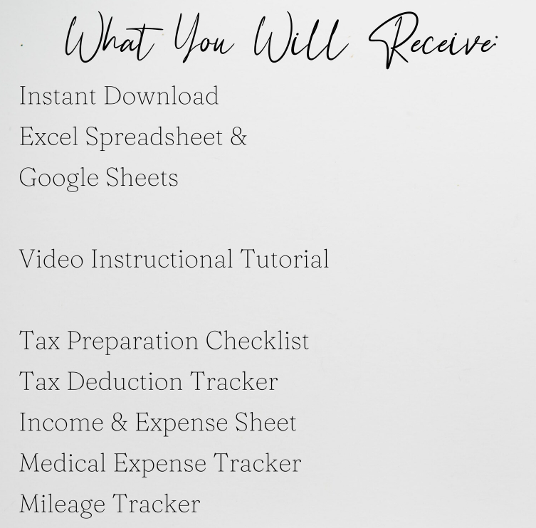 Tax Planner Template Bundle: Excel & Google Sheets for Easy Tax Prep, Checklist & Return Organization