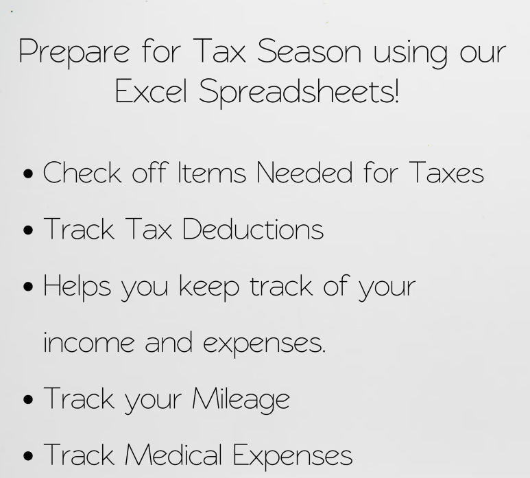 Tax Planner Template Bundle: Excel & Google Sheets for Easy Tax Prep, Checklist & Return Organization