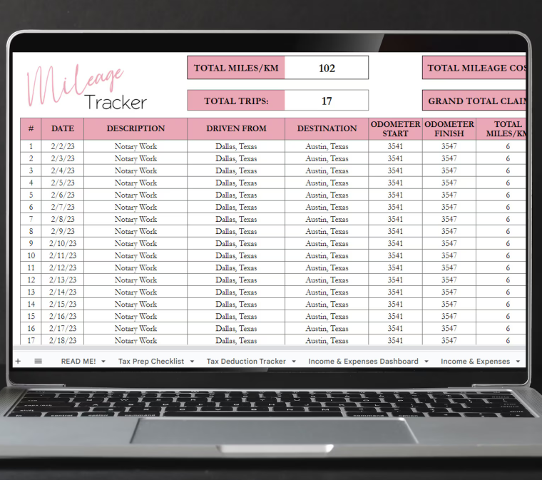 Tax Planner Template Bundle: Excel & Google Sheets for Easy Tax Prep, Checklist & Return Organization
